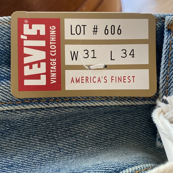 Levi’s 1969 606 Jeans - Cone Denim - Orange Tab 31 x 34 NEW - Picture 15 of 16